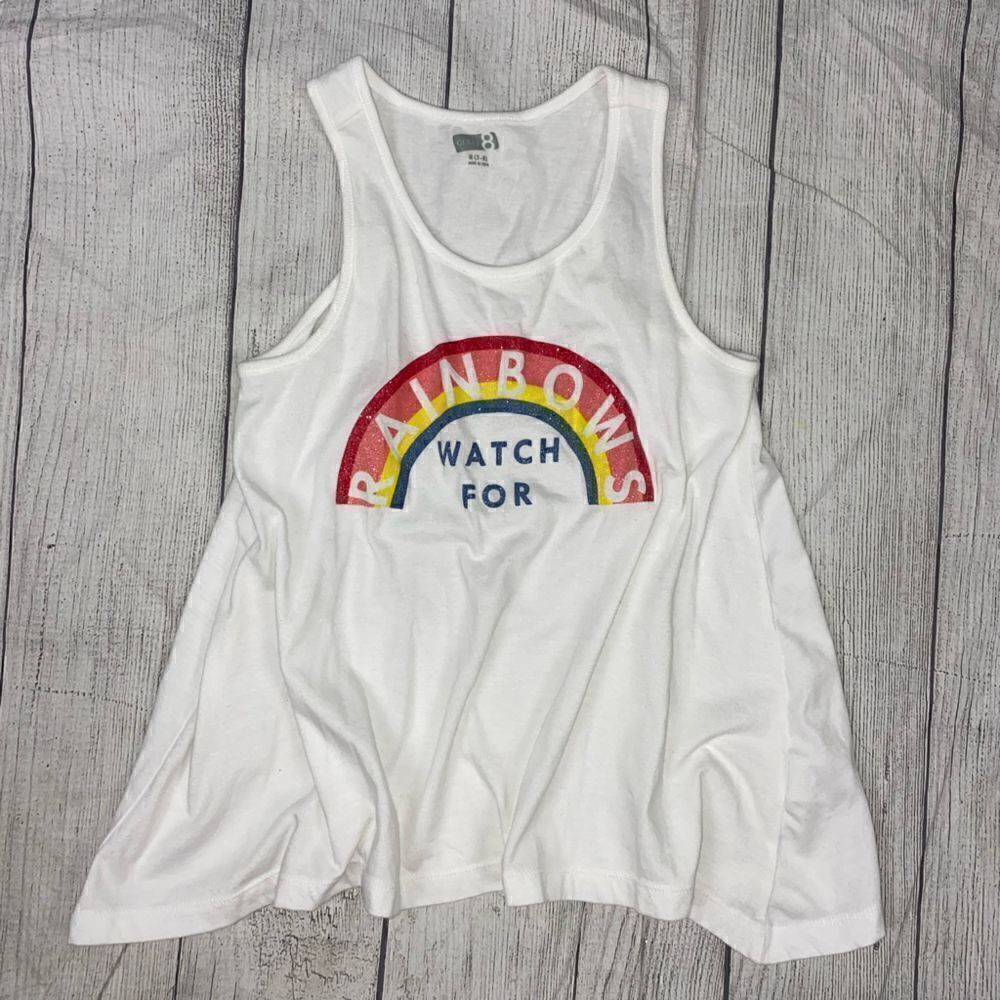 Crazy 8 watch for rainbows Flowy sleeveless scoopneck tank top sz 7-8